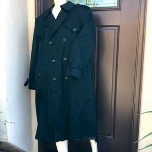 London Fog Black Trench Coat - Tall Size
